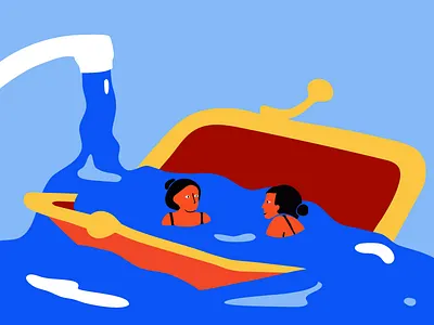 swim in my purse crane economy girls house joy money purse red save smart swim swimming