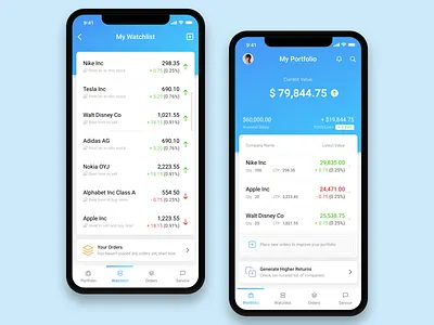 Trading App Concept app design market minimal online stocks trading ui watchlist