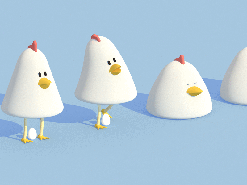 Chickens c4d chicken egg golden tamago