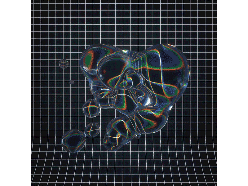 Liquid Solid blob gif glass