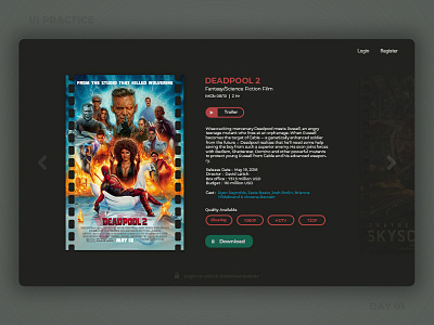 #UI PRACTICE DAY 01 design learning online premium movie site practice simple ui ux