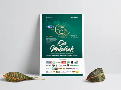 Eid Mubarak advertisement branding eid mubarak event graphic design namaste eid poster