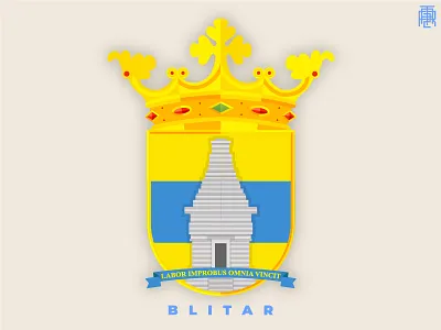 Netherlands Colony Badge 08 badge blitar crown dutch emblem indonesia label medieval netherlands sign temple yellow