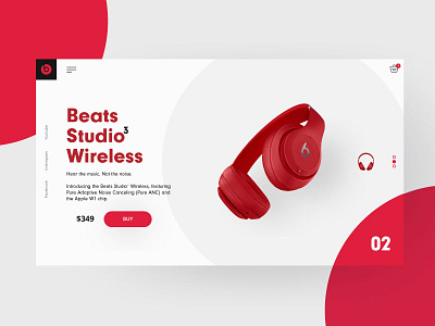 Headphone UI beats studio color e commerce headphones ui