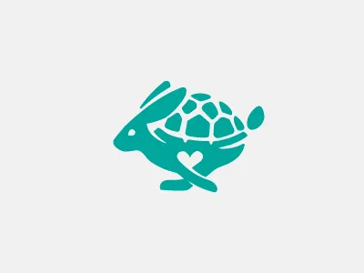 The Tortoise & The Hare fable illustration logo mark rabbit symbol turtle