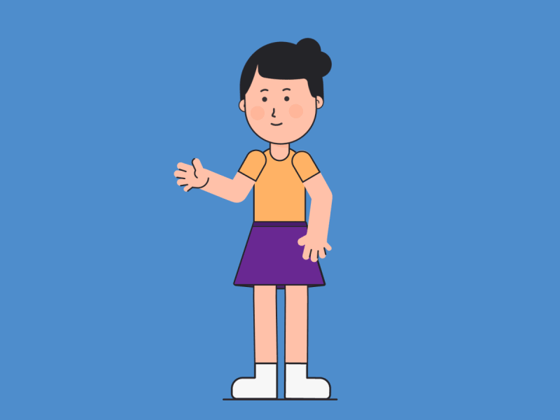 Girl character animation duik girl motion design