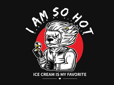 I am so hot Lion design dribbble graphic hello illustration lion