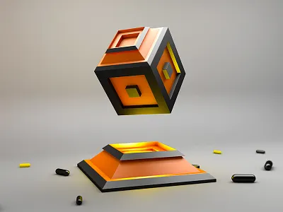 Lighting Test c4d cube lighting pills render tesseract