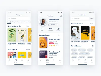 Book App 2nd - WIP app article author book design ebook iphone minimal read ui visual