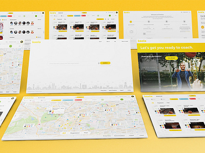 A bunch of screens for sports portal application clean light minimal sports ui ux webportal white yellow