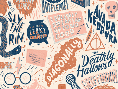 Harry Potter Poster design geek harry potter illustration lettering type wizard