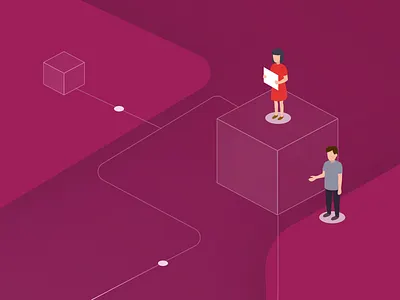 Blockchain animation blockchain design illustration network parallax purple ui ux vector web