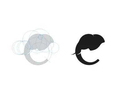 Elephant Head Logo animal black elephant logo minimal negative