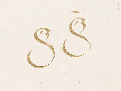 FACES OF LETTERS: S and Š alphabet calligraphy design hand ink language latin letter lithuanian type writing