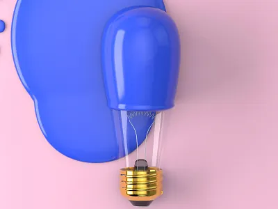Painted Bulb - Daily 3D 3d bulb c4d clean idea illustration render simple