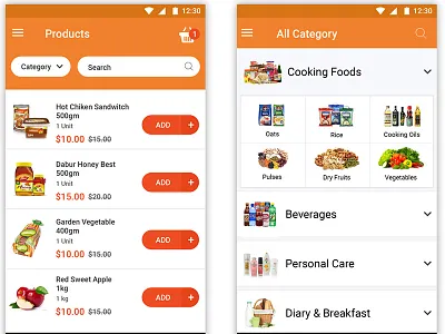 Grocery App ecommerce app grocery app mobile app
