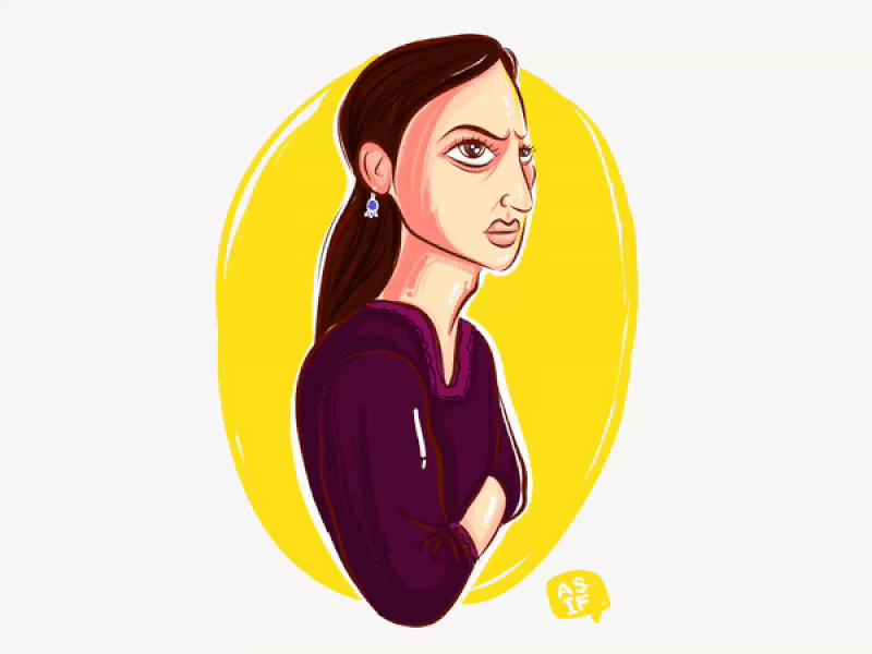 Radhika Apte ( Sacred Games ) 2d animal animation design flat illustration ui vector web