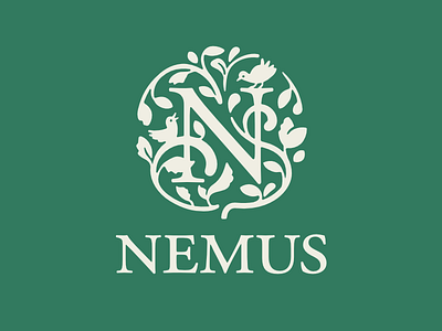 Nemus Logo branding floral interior design logo nemus