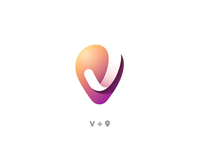 V + 📍 design graphic location logo logotype mark symbol v