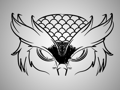 Night Owl art brush illustration images mirror owl strokes