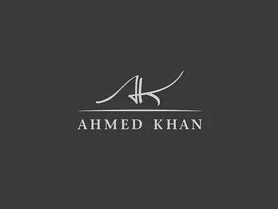 Ahmed Khan - Logo Design ahmed khan ak monogram handwritten logo logo logo design monogram pen and ink personal logo typographic logo