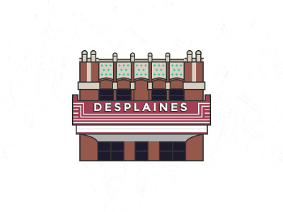 Des Plaines Theater chicago des plaines flat illinois illustration illustrator theater theatre