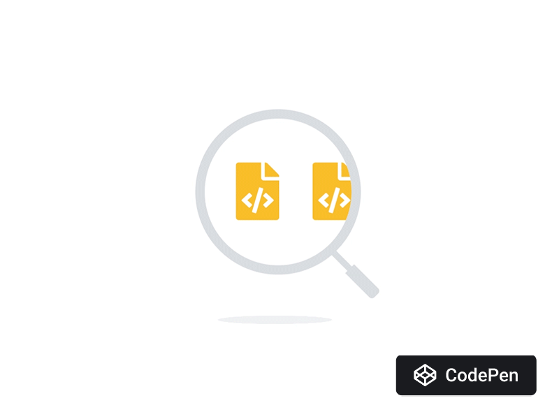 Example of Magnifying glass scrolling loop animation