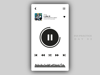 #UI PRACTICE DAY 02 black design minimalist music optimistic practice simple ui ux white