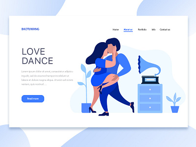 Love dance illustration ui web