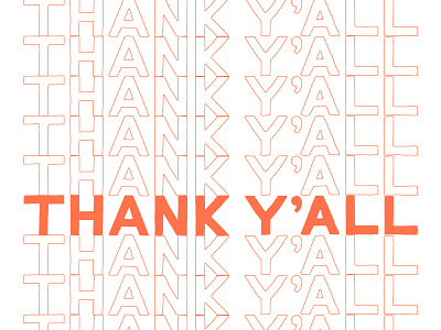 Thank Y'all hand drawn hand lettering lettering thank you typography