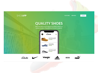 Shoeapp Header brands designer e commerce header shoe shopping sketch ui ux web website