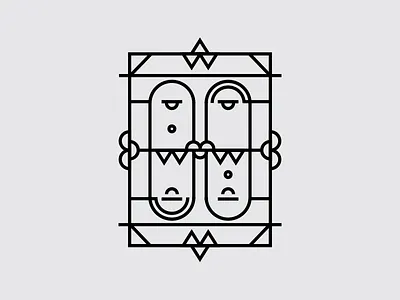 Deev'o Pari (Angel & Demon) angel black contour design iran jewelry legend logo story stroke white