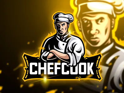 Chefcook - Mascot & Esport Logo chef cook esport food kitchen knife logo mascot master sport unique