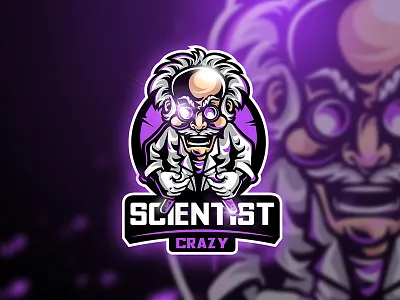Scientist Crazy - Mascot & Esport logo esport game glass lab logo mascot potion scientist sport squad tube unique