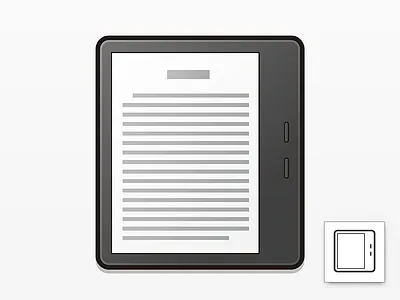 Kindle Oasis 2 ai icon illustration illustrator linear vector