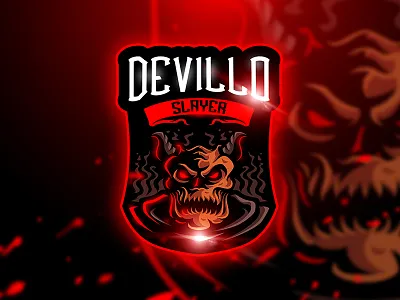 Devillo Slayer - Mascot & Esport Logo demon devil esport game horn logo mascot satan slayer sport squad unique