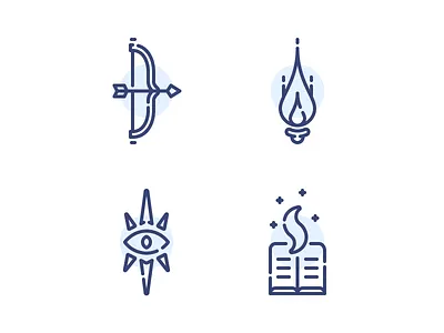 D&D Character Icons - 2 2d app character dd dungeons and dragons flat game iconography icons ios line outline