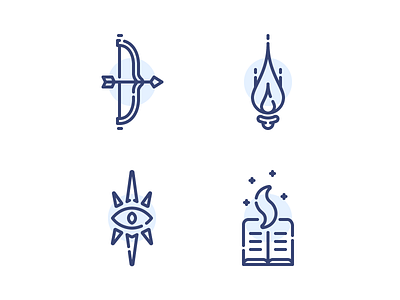 D&D Character Icons - 2 2d app character dd dungeons and dragons flat game iconography icons ios line outline