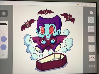 The blood hunter cartoon drawing ipad vampire vector