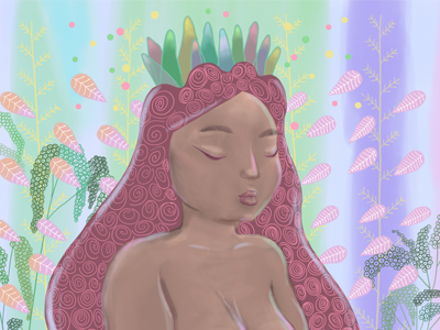 Pastel Lady art contemporary illustration digital nature pastel woman