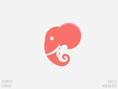 Wildlife Logo animal cool creative day 5 design elephant logo negative space pink thirty logos wildlife