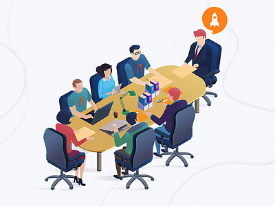 Sc Conference Room design illustration isometric web