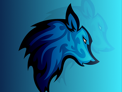 Wolf Logo affinity designer blue design logo tattoo wolf