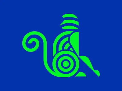 Monkey animal geometric jungle minimal monkey pattern shape