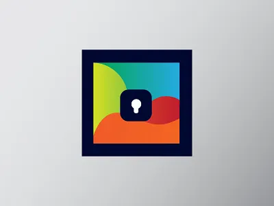Lock abstract app icon colorful flat frame gallery illustration lock logo