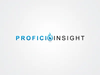 Proficioinsight logo agency design flame logo marketing
