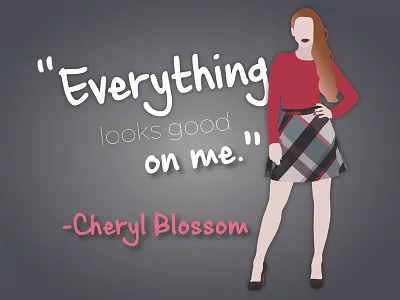 Cheryl Blossom Doodle blossom cheryl cheryl blossom doodle everything looks good on me portrait quote redhead riverdale vector vector portrait