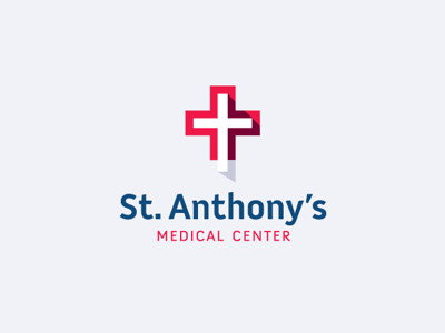 St. Anthony’s Medical Center Logo medical cross negative space religious cross shadow