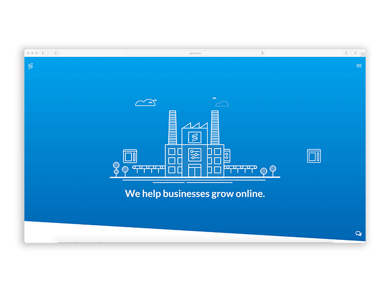 Sprites.co - Factory Animation animation apps blue branding factory idea outline sprites ui ux websites