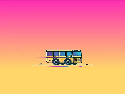 BUS 🚌 bus design icon illustration illustrator muzli vector
